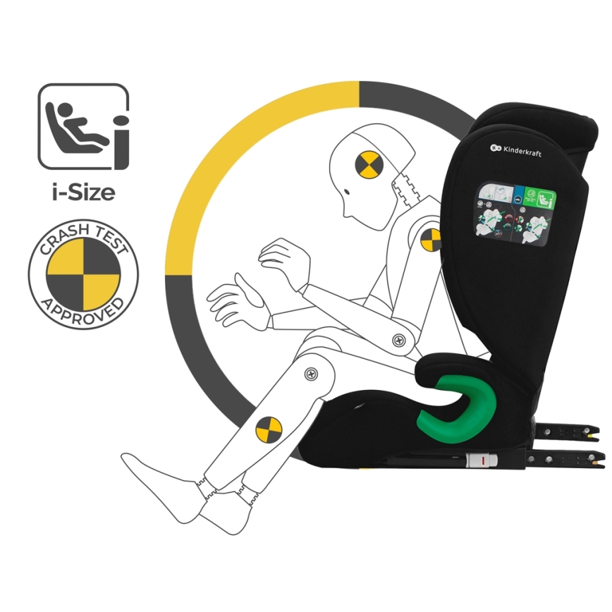 KINDERKRAFT - Cadeira auto JUNIOR FIX 2 (100-150 cm) Graphite preto