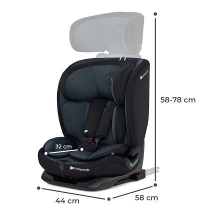 KINDERKRAFT - Cadeira auto ONETO 3 i-Tamanho (76-150 cm) + Isofix Graphite preto