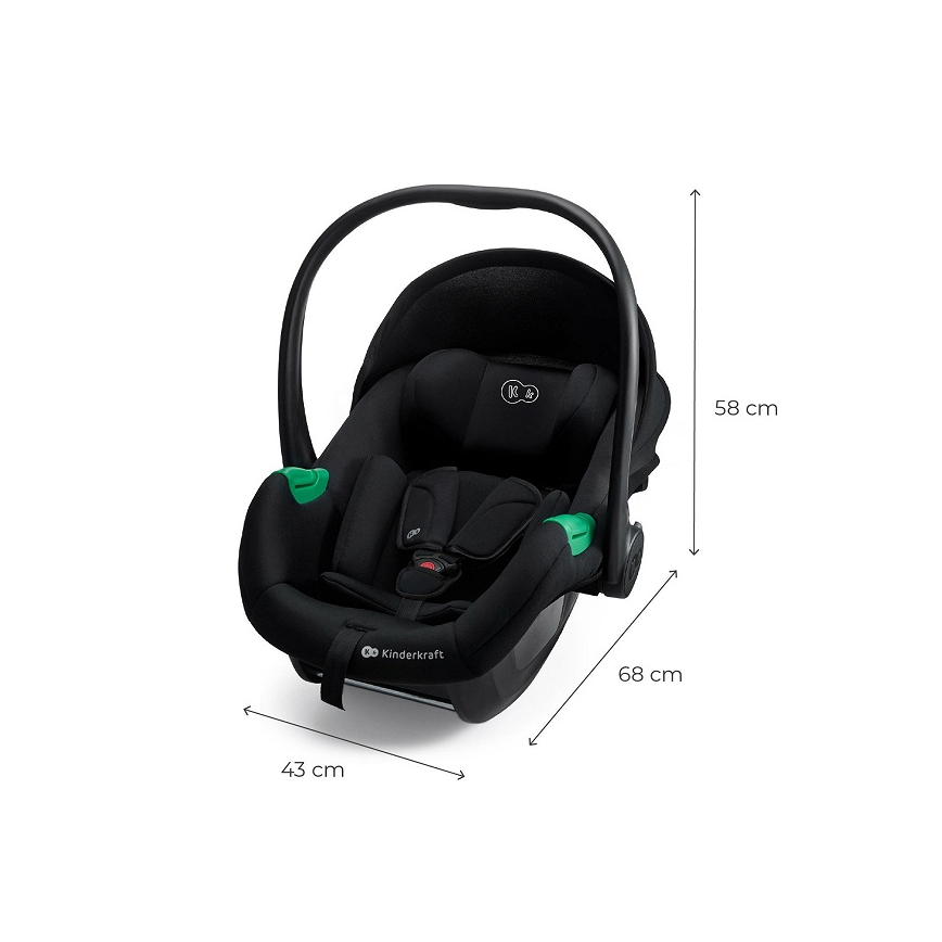 KINDERKRAFT - Cadeira automóvel MINK PRO 2 40-87 cm (0-13 kg) preta