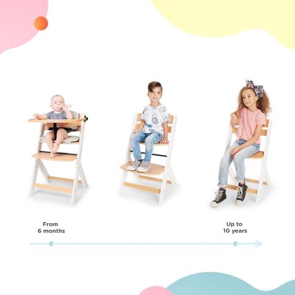 KINDERKRAFT - Cadeira de refeição infantil ENOCK com almofadas cinzento/branco