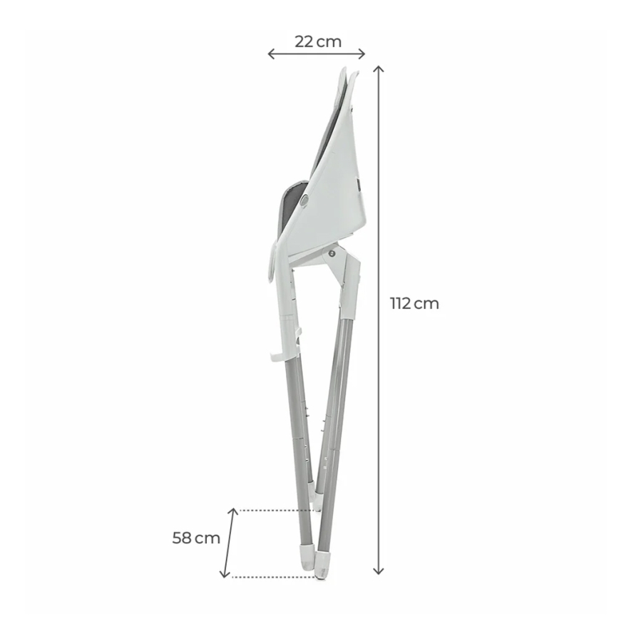 KINDERKRAFT - Cadeira de refeição para criança 2em1 DINNLY cinzento