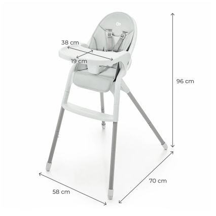 KINDERKRAFT - Cadeira de refeição para criança 2em1 DINNLY cinzento