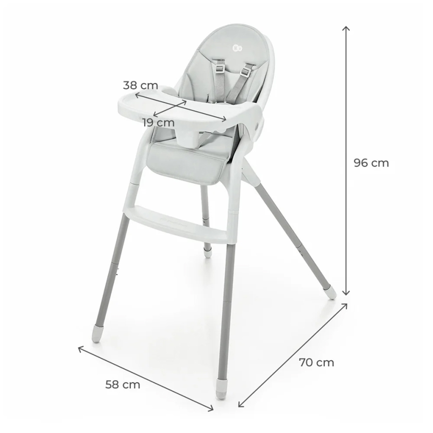 KINDERKRAFT - Cadeira de refeição para criança 2em1 DINNLY cinzento