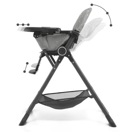 KINDERKRAFT - Cadeira de refeição para criança FOLDEE cinzento