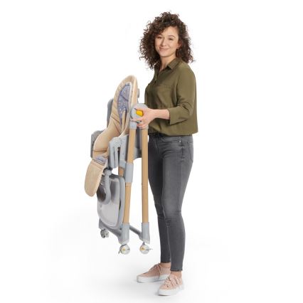 KINDERKRAFT - Cadeira de refeições infantil 2em1 LASTREE cinzento