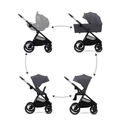 KINDERKRAFT - Carrinho de bebé combinado 2em1 NEA 2 Cinzento escuro