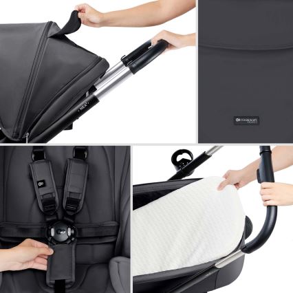 KINDERKRAFT - Carrinho de bebé combinado 2em1 NEA 2 Cinzento escuro