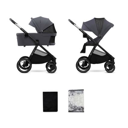 KINDERKRAFT - Carrinho de bebé combinado 2em1 NEA 2 Cinzento escuro