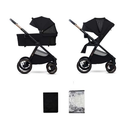 KINDERKRAFT - Carrinho de bebé combinado 2em1 NEA 2 Midnight preto