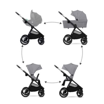 KINDERKRAFT - Carrinho de bebé combinado 2em1 NEA 2 Platinum cinzento