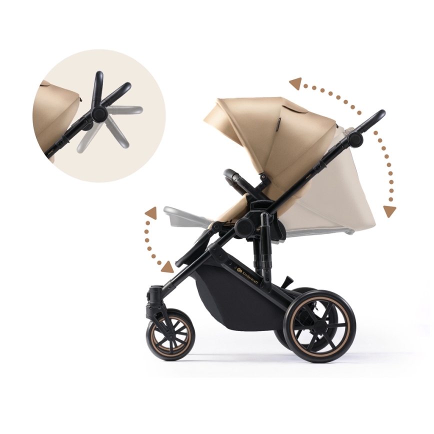 KINDERKRAFT - Carrinho de bebé combinado 2em1 PRIME 2 bege