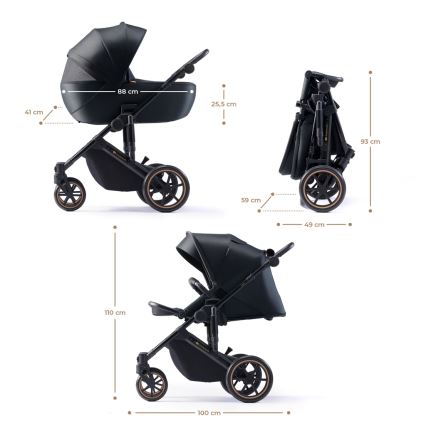 KINDERKRAFT - Carrinho de bebé combinado 2em1 PRIME 2 preto