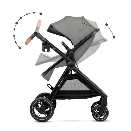 KINDERKRAFT - Carrinho de bebé combinado 3em1 ESME Moonlight cinzento + assento de automóvel MINK PRO