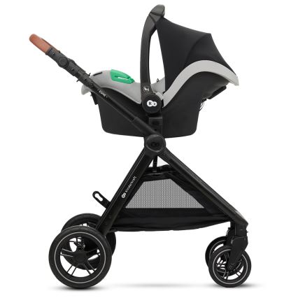 KINDERKRAFT - Carrinho de bebé combinado 3em1 ESME Moonlight cinzento + assento de automóvel MINK PRO