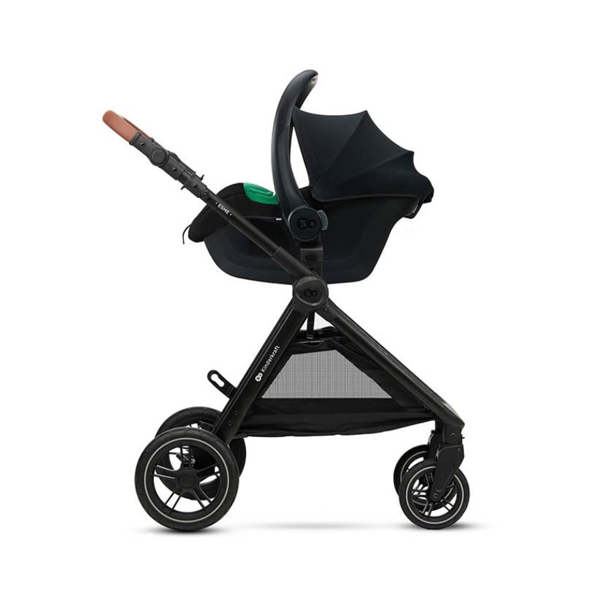 KINDERKRAFT - Carrinho de bebé combinado 3em1 ESME Moonlight cinzento + assento de automóvel MINK PRO