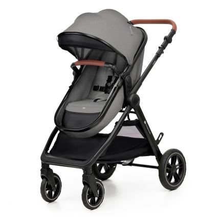 KINDERKRAFT - Carrinho de bebé combinado 3em1 ESME Moonlight cinzento + assento de automóvel MINK PRO
