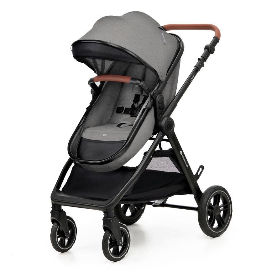 KINDERKRAFT - Carrinho de bebé combinado 3em1 ESME Moonlight cinzento + assento de automóvel MINK PRO