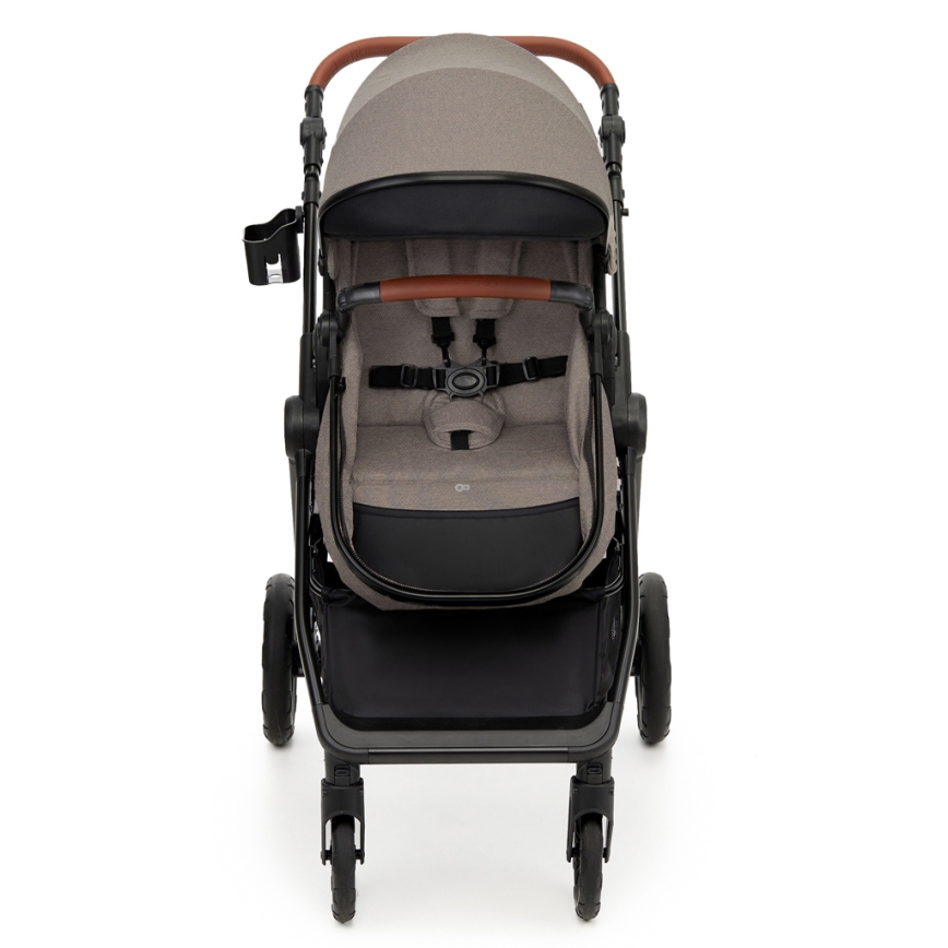 KINDERKRAFT - Carrinho de bebé combinado 3em1 ESME Sand bege + assento de automóvel MINK PRO
