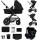 KINDERKRAFT - Carrinho de bebé combinado 3em1 MOOV 2 AIR Pure preto + assento de automóvel MINK PRO