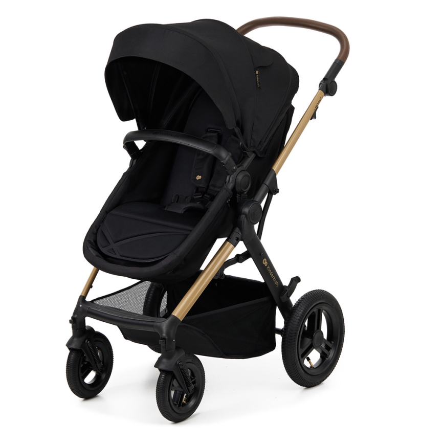 KINDERKRAFT - Carrinho de bebé combinado 3em1 MOOV 2 AIR Pure preto + assento de automóvel MINK PRO
