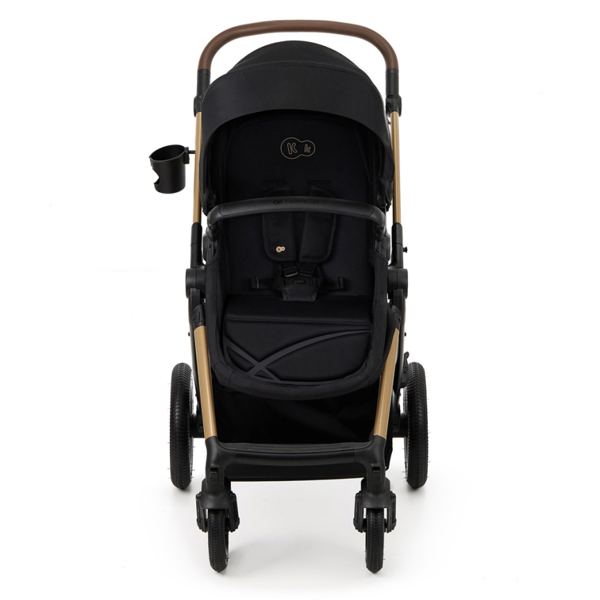 KINDERKRAFT - Carrinho de bebé combinado 3em1 MOOV 2 AIR Pure preto + assento de automóvel MINK PRO