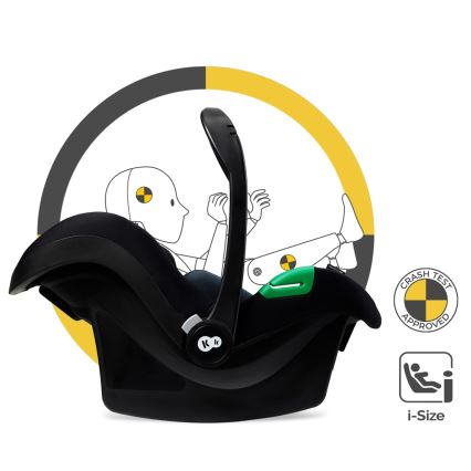 KINDERKRAFT - Carrinho de bebé combinado 3em1 MOOV 2 AIR Pure preto + assento de automóvel MINK PRO