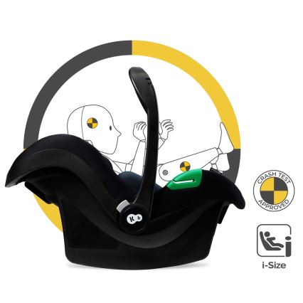 KINDERKRAFT - Carrinho de bebé combinado 3em1 MOOV 2 Pure preto + assento de automóvel MINK PRO