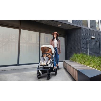 KINDERKRAFT - Carrinho de bebé combinado 3em1 NEWLY Sand bege + assento de automóvel MINK PRO