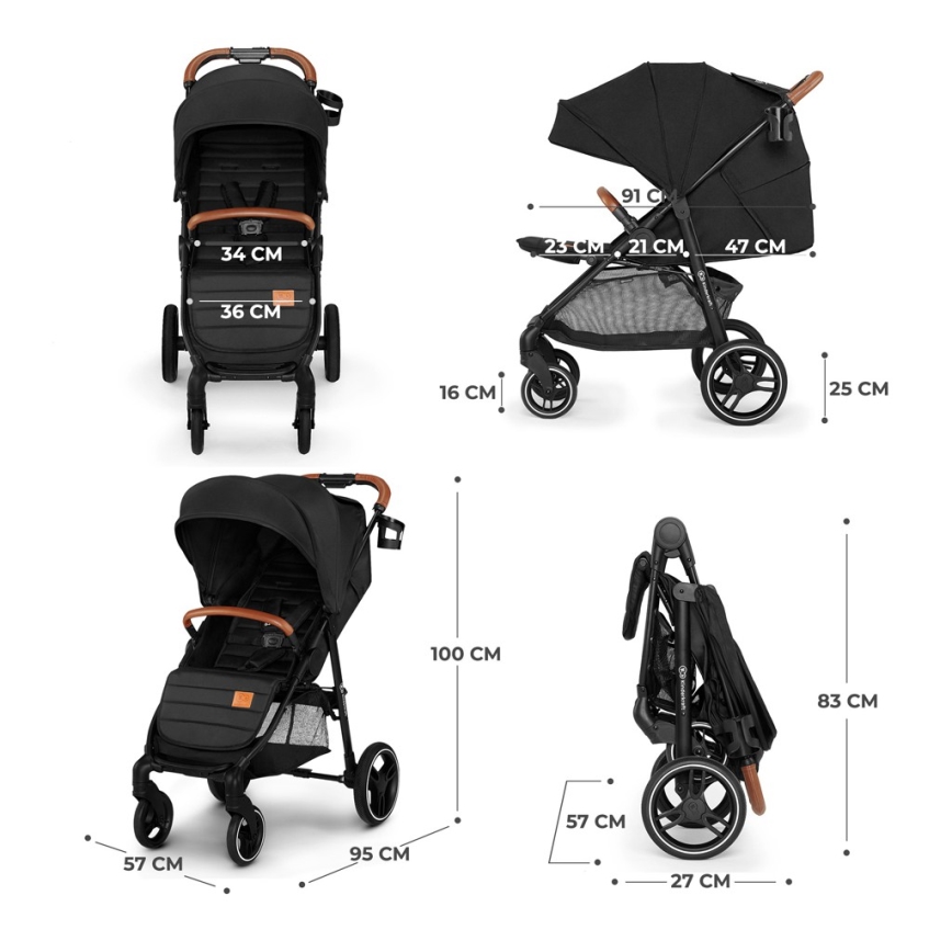 KINDERKRAFT - Carrinho de passeio GRANDE PLUS preto
