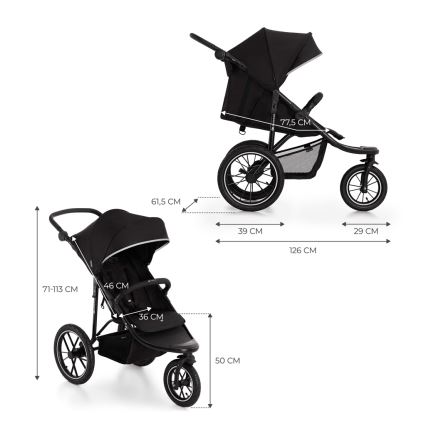 KINDERKRAFT - Carrinho de passeio esportivo HELSI2 preto