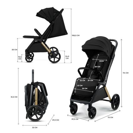 KINDERKRAFT - Carrinho de passeio LOOM preto