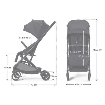 KINDERKRAFT - Carrinho desportivo INDY 3 Preto Carvão