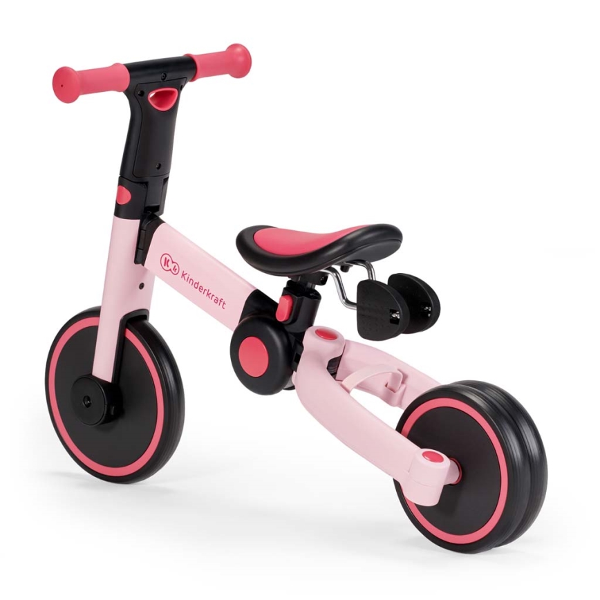 KINDERKRAFT - Triciclo infantil 3 em 1 4TRIKE rosa