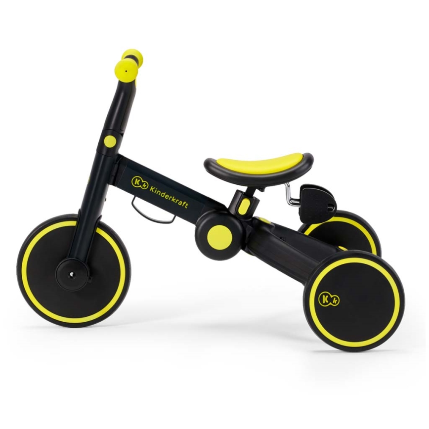 KINDERKRAFT - Triciclo infantil 3 em 1 4TRIKE amarelo/preto