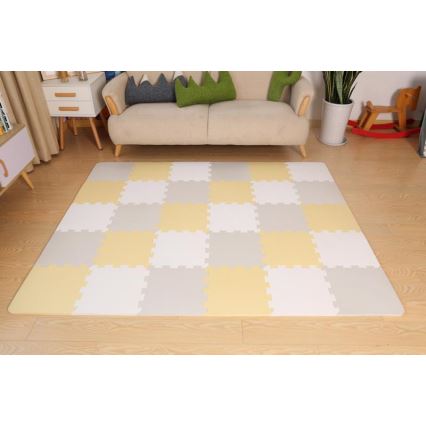 KINDERKRAFT - Quebra-cabeça de espuma LUNO 30 peças cinza/amarelo