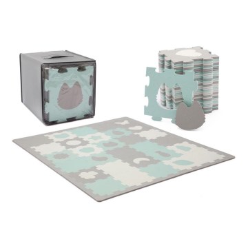 KINDERKRAFT - Puzzle de espuma LUNO 30pcs cinzento/menta