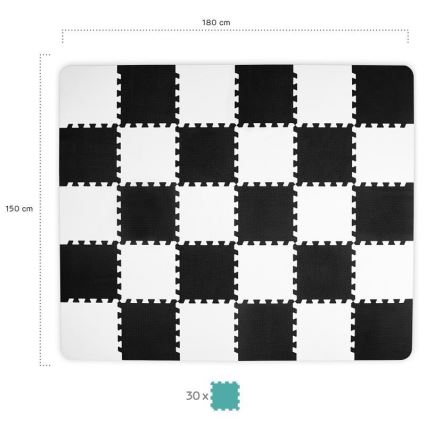 KINDERKRAFT - Puzzle de espuma LUNO 30pcs preto/branco