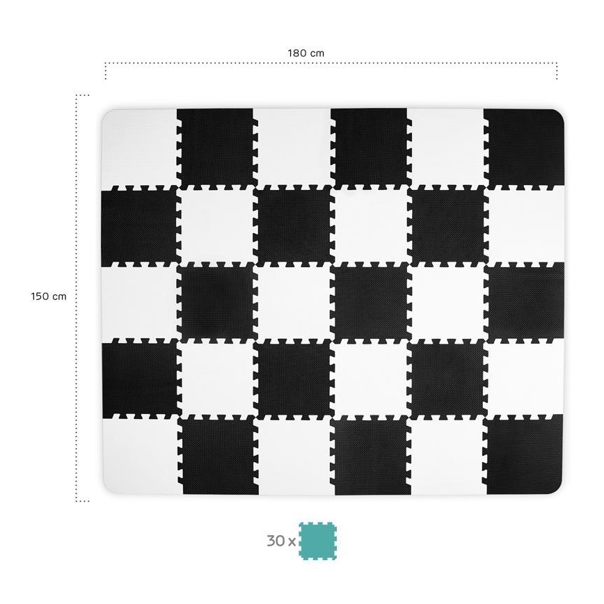 KINDERKRAFT - Puzzle de espuma LUNO 30pcs preto/branco