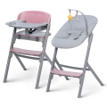 KINDERKRAFT SELECT - Cadeira de refeição infantil 3 em 1 LIVY Premium Aster pink + espreguiçadeira para bebé CALMEE