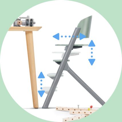 KINDERKRAFT SELECT - Cadeira de refeição para criança 3em1 LIVY Premium Aster rosa + espreguiçadeira CALMEE