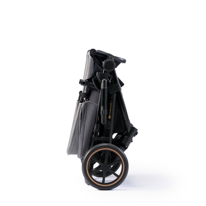 KINDERKRAFT SELECT - Carrinho de bebé combinado 3em1 PRIME 2 Premium Shadow cinzento + assento de automóvel