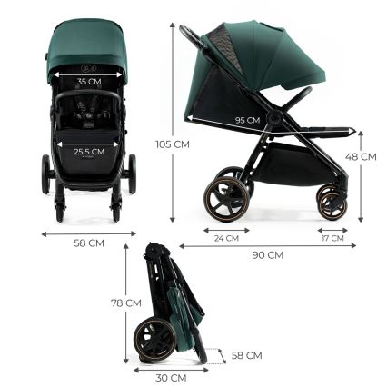 KINDERKRAFT SELECT - Carrinho de passeio MITZY Jade verde