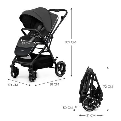 KINDERKRAFT SELECT - Carrinho desportivo YOXI Moonlight Cinzento