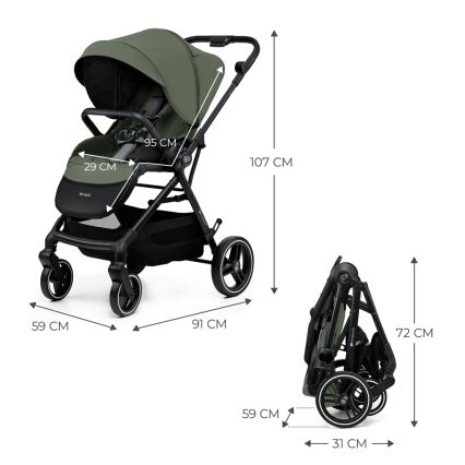 KINDERKRAFT SELECT - Carrinho desportivo YOXI Verde Místico