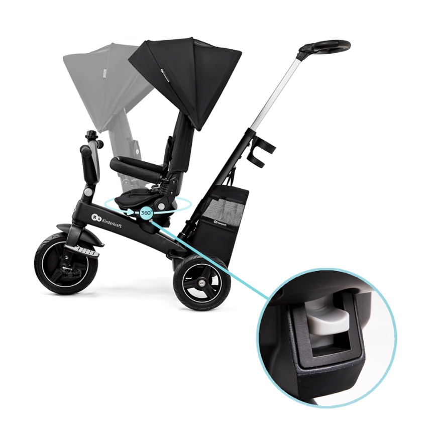 KINDERKRAFT SELECT - Triciclo de criança 5em1 EASYTWIST Premium preto