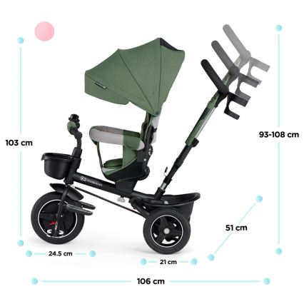 KINDERKRAFT SELECT - Triciclo de criança SPINSTEP Premium verde