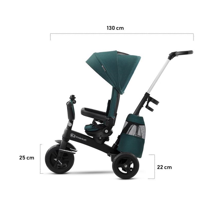 KINDERKRAFT - Triciclo infantil 5v1 EASYTWIST verde/preto