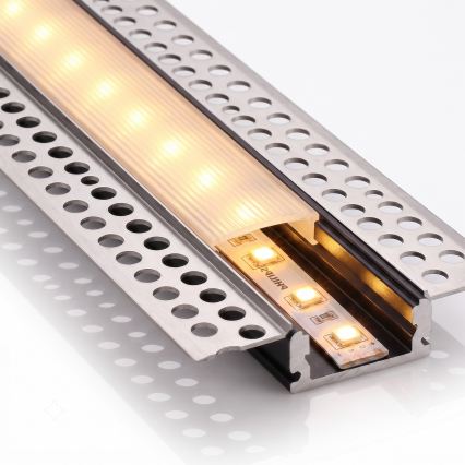 Kit 1x Fita LED MYLIVING LIGHTSTRIP LED/22 W/230 V — 5 m + 5x perfis de embutir de 1 m, prateado/branco