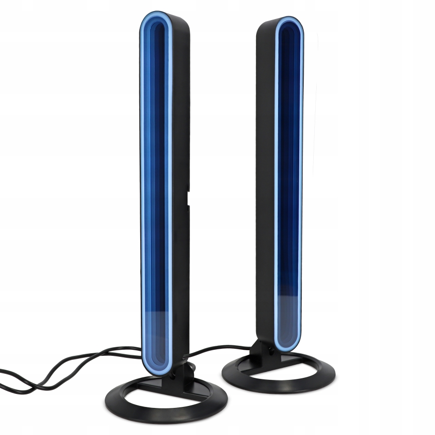 Kit 2x lâmpada de mesa LED RGBIC regulável LED/5W/5V preta + comando remoto