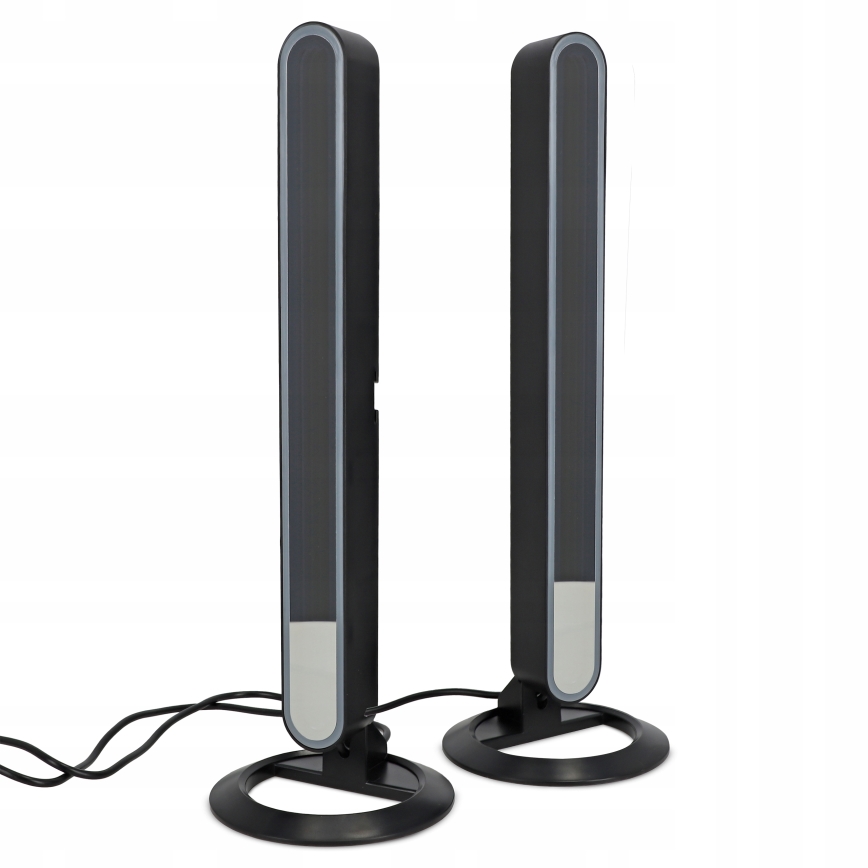 Kit 2x lâmpada de mesa LED RGBIC regulável LED/5W/5V preta + comando remoto